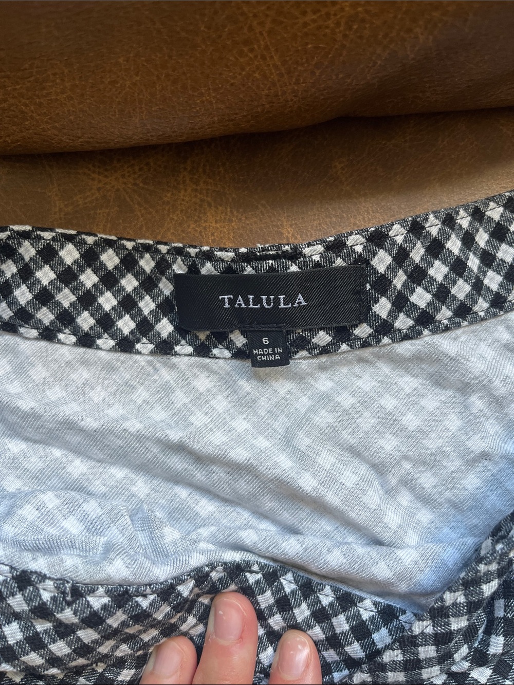 Talula Black and White Gingham Skater Skirt - Picture 2 of 7